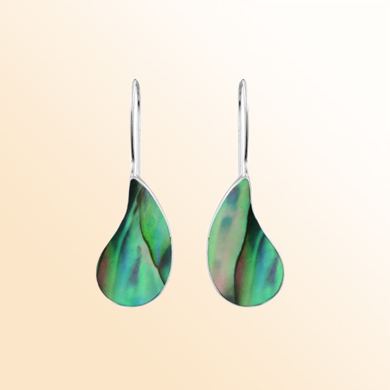 Sterling Silver teardrop earrings with Abalone Shell handcrafted design