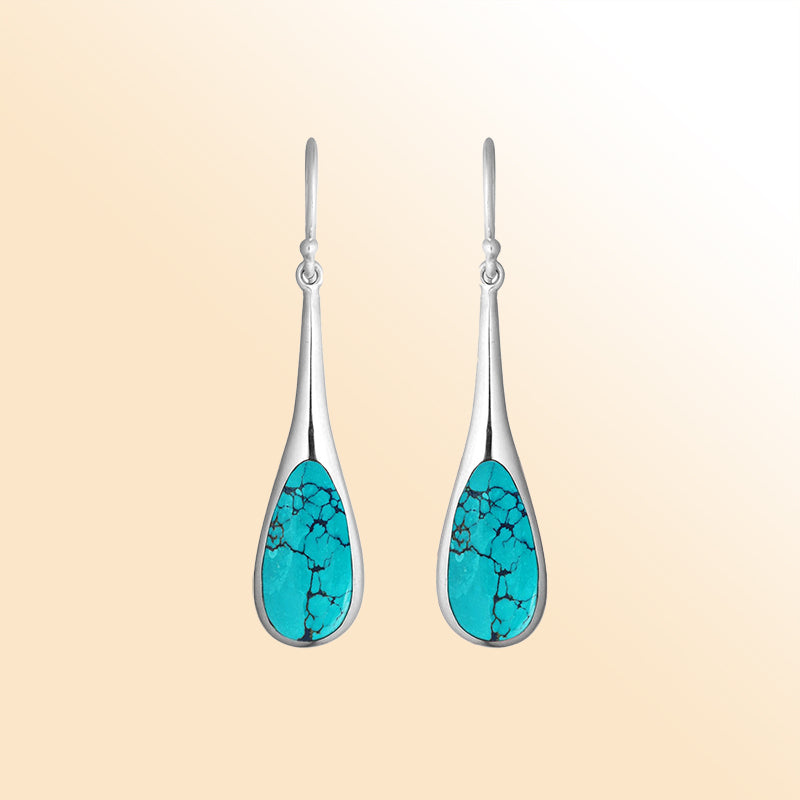 AE-1107-TQ Sterling Silver Earring With Turquoise Shell Jewelry Bali Designs Inc