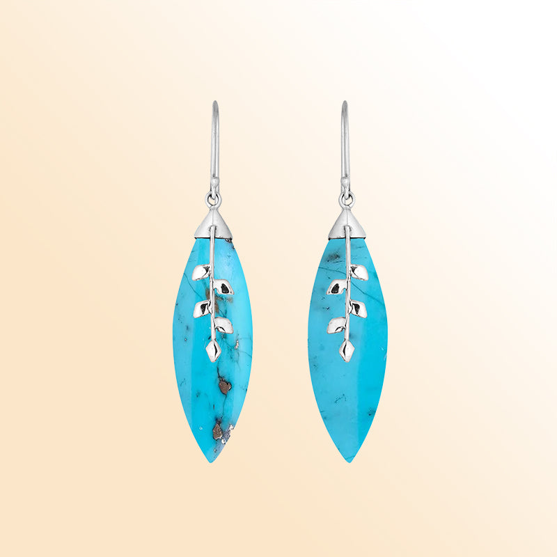 AE-1108-TQ Sterling Silver Earring With Turquoise Shell Jewelry Bali Designs Inc