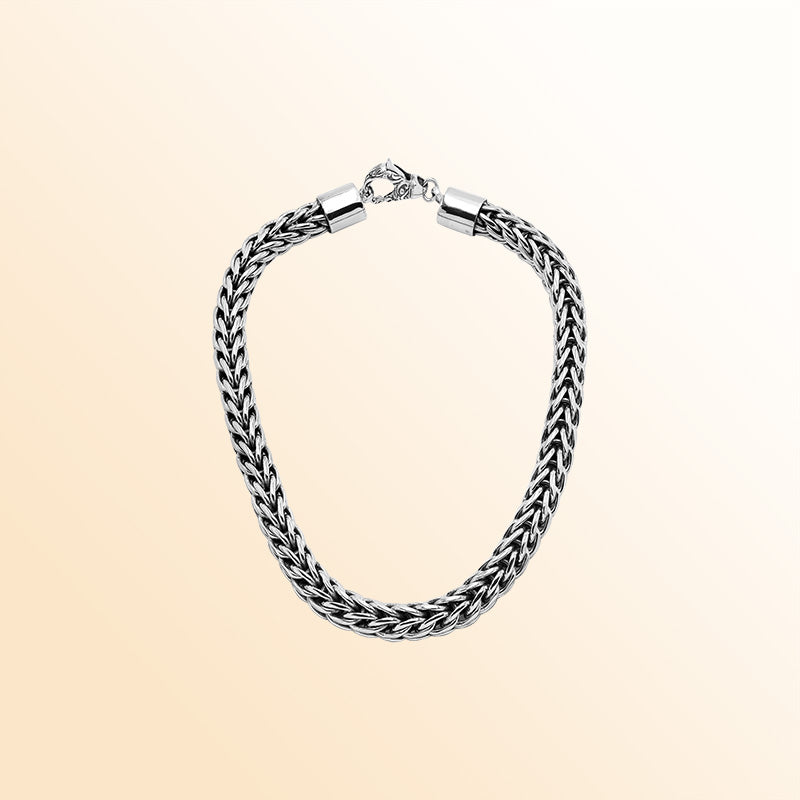 Sterling Silver 15MM Handcrafted Bali Necklace with Hook Lock