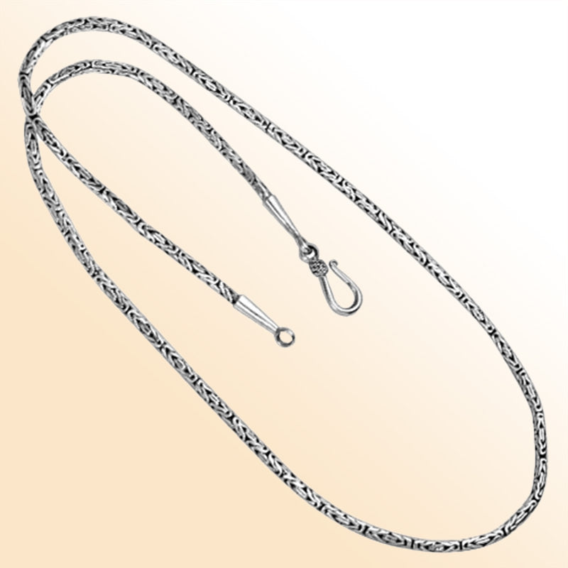 Handcrafted Silver Overlay Over Copper Bali Wheat Chain Necklace