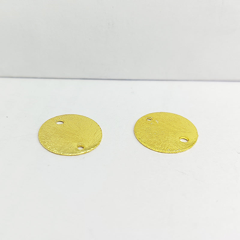 Handcrafted textured round connector with 18K Gold Overlay from India for DIY jewelry making