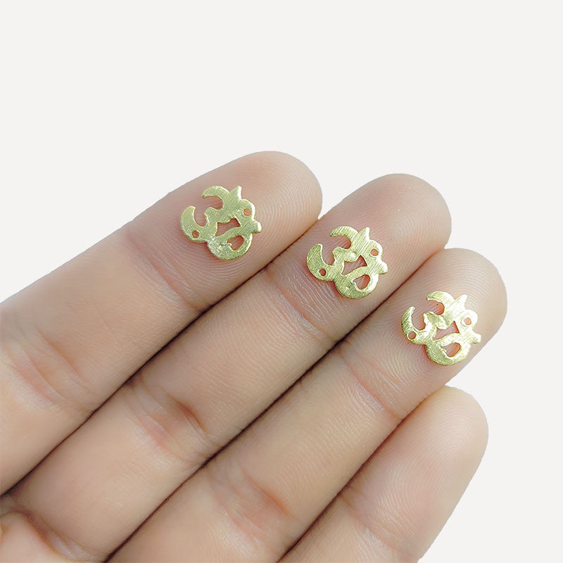 Handcrafted om shape chip bead with 18K Gold Overlay Over Copper made in India