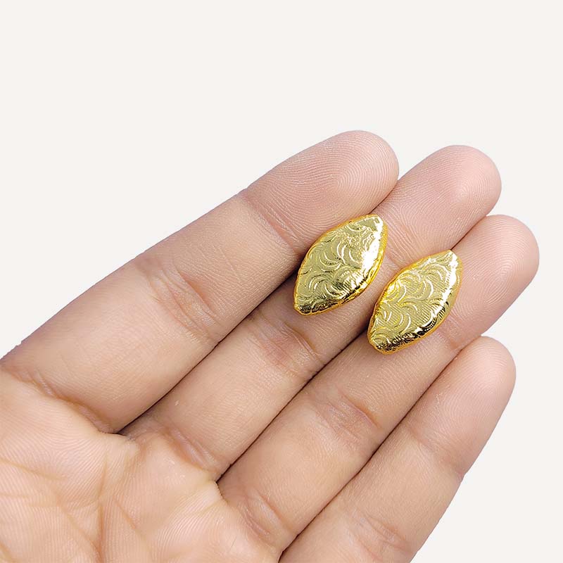 Handcrafted motif bead with 18K Gold Overlay Over Copper made in India