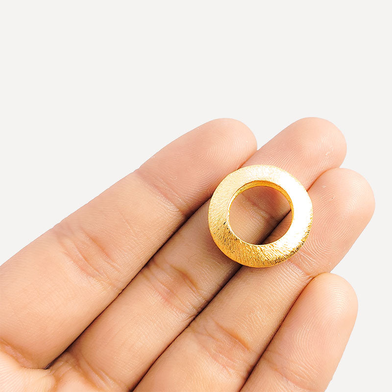 Elegant round spacer with 18K gold overlay over copper handcrafted in India for DIY jewelry making