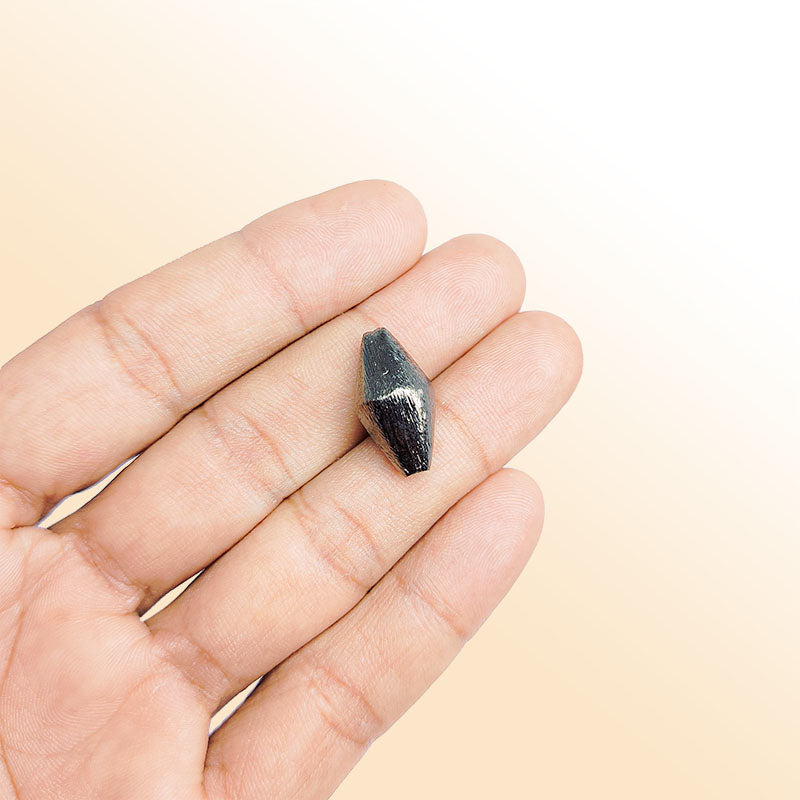 Handcrafted black rhodium overlay copper diamond-shaped bead from India for jewelry making
