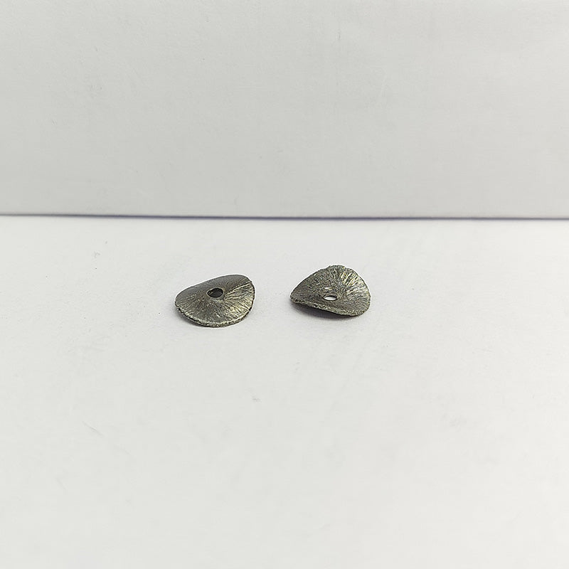 Handcrafted black rhodium overlay copper round disc bead from India for jewelry making