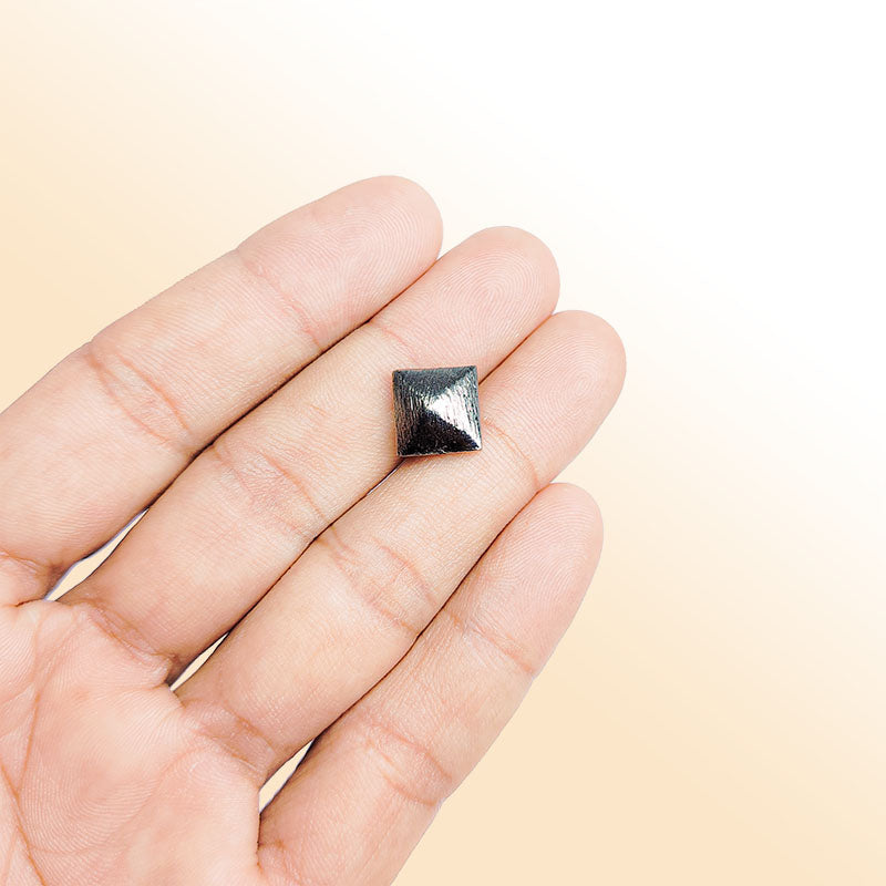 Black rhodium overlay copper geometric bead handcrafted in India for retail jewelry designs