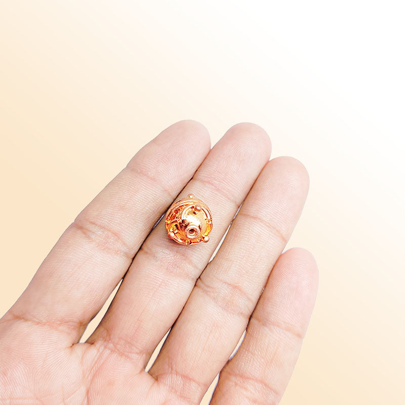 Minimal rose gold overlay copper bead handcrafted in India for jewelry designs