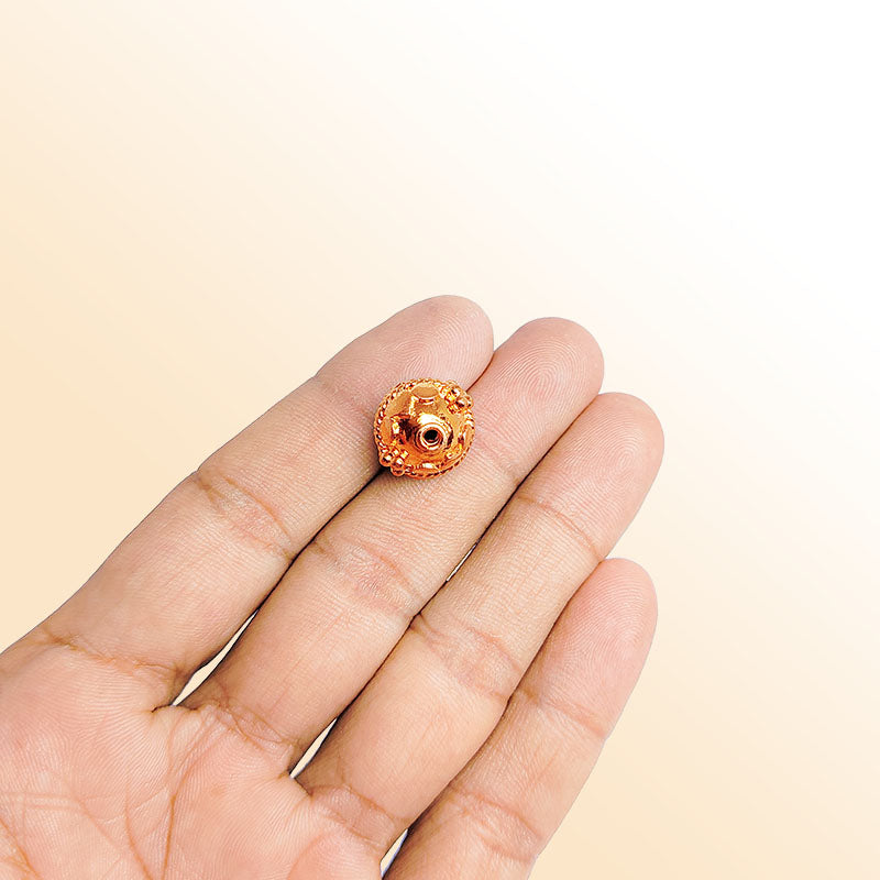 Classic rose gold overlay copper rope band bead handcrafted in India for jewelry designs