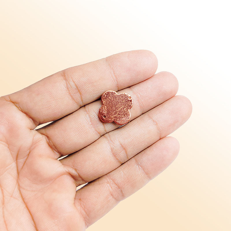 Handcrafted rose gold cylinder bead from India with brushed texture for jewelry making