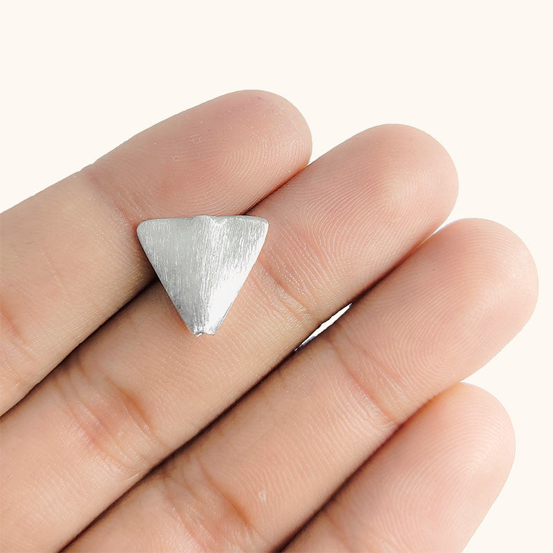 Decorative silver overlay copper textured cone bead handcrafted in India for modern jewelry making
