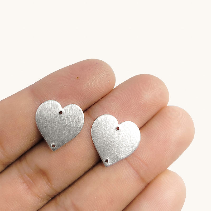 Silver overlay over copper heart connector handcrafted in India