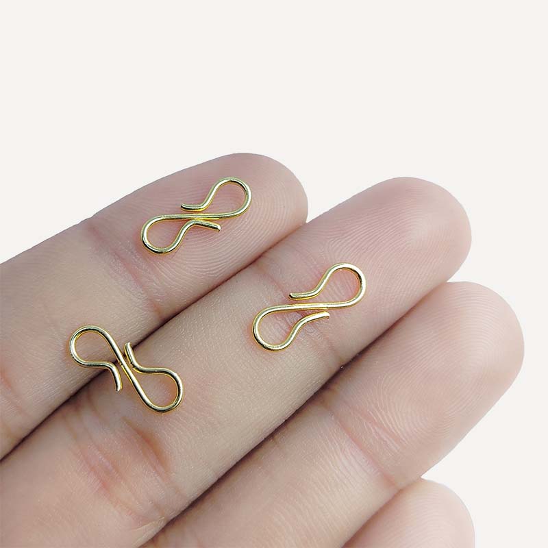 18K Gold Overlay Over Copper twisted infinity s hook jewelry clasp handmade India