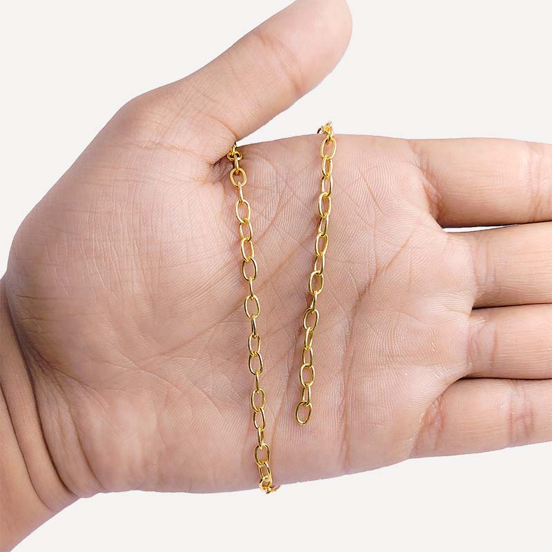 Elegant 18K Gold Overlay Over Copper beading and extender chain handcrafted in India for custom jewelry adjustments and styling