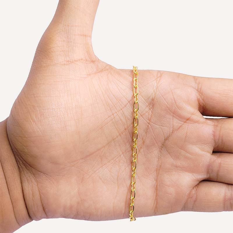 18K Gold Overlay Over Copper slim rectangular link chain ideal for minimal necklaces bracelets and modern jewelry designs