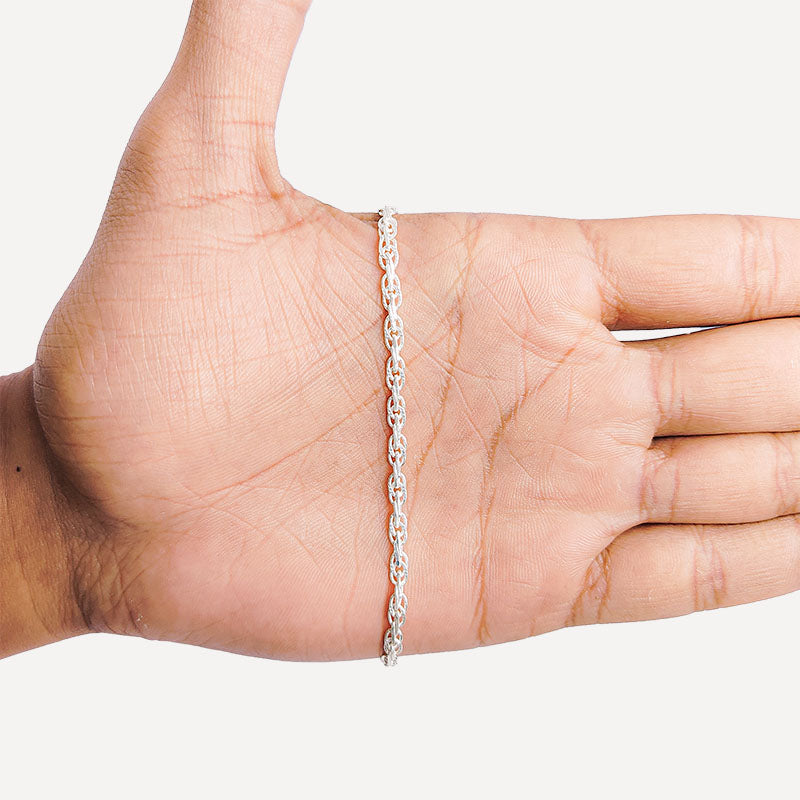 Elegant fine twisted beading and extender chain crafted with silver overlay over copper featuring polished finish for modern handcrafted jewelry designs