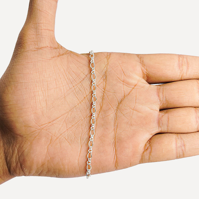 Elegant oval link beading and extender chain crafted with silver overlay over copper featuring polished finish for modern handcrafted jewelry designs