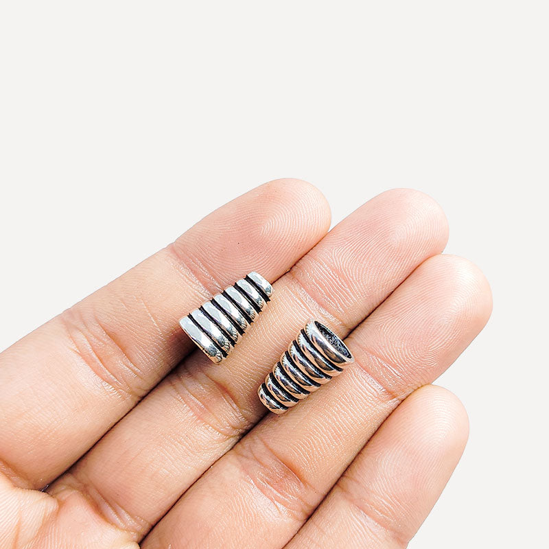 Silver Overlay Over Copper artisan spiral cone handmade in India with oxidized finish.