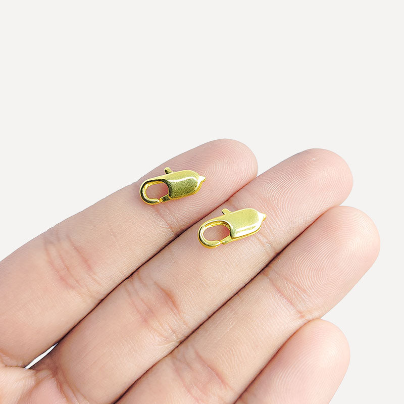 Elegant 18K Gold Overlay India Flat Lobster Clasp For Jewelry With Polished Finish Handcrafted In India
