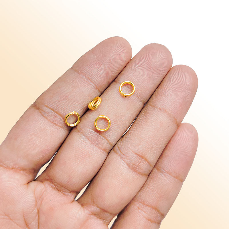 Elegant 18K Gold Overlay India Split Jump Ring For Designer Jewelry Handcrafted In India