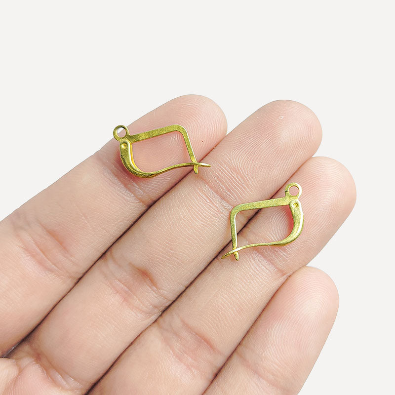 Contemporary 18K Gold Overlay India Square Leverback Earwire For Elegant Earrings Handcrafted In India