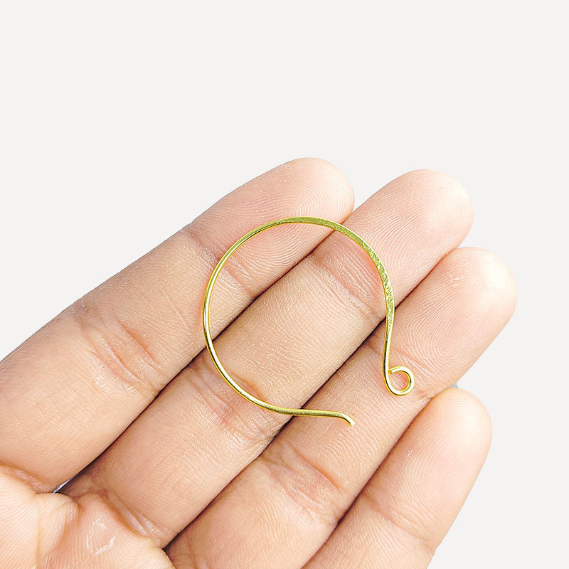Handcrafted 18K Gold Overlay Circular Hook Earwire Jewelry Connector From India