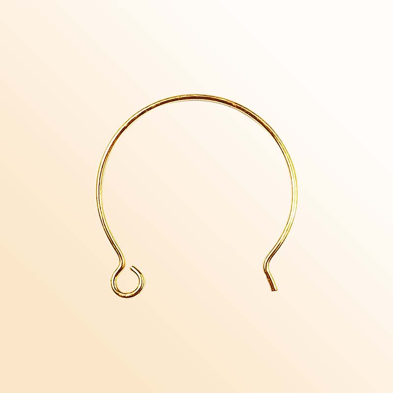 Handcrafted 18K Gold Overlay Round Loop Hook Earwire Jewelry Connector From India