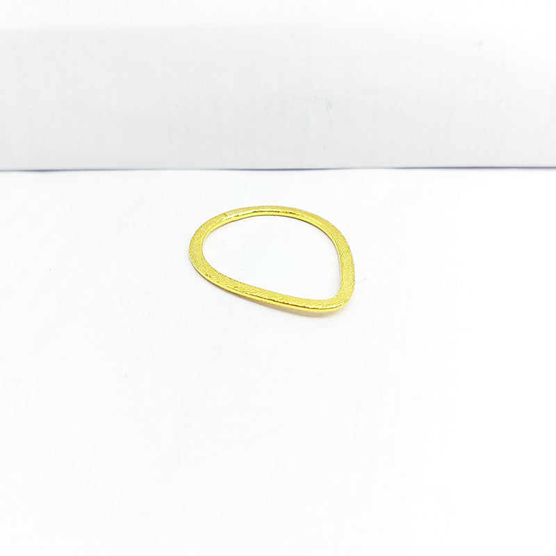 Handcrafted 18K Gold Overlay Brushed Teardrop Jewelry Connector From India