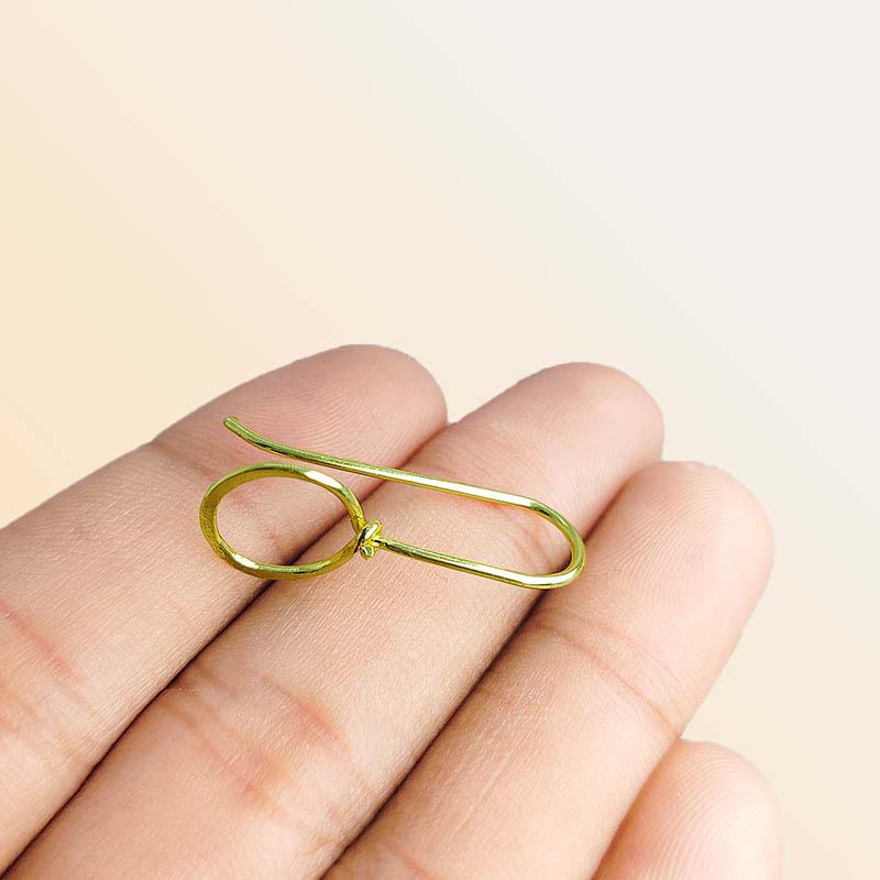 Handcrafted 18K Gold Overlay Round Loop Earring Wire From India