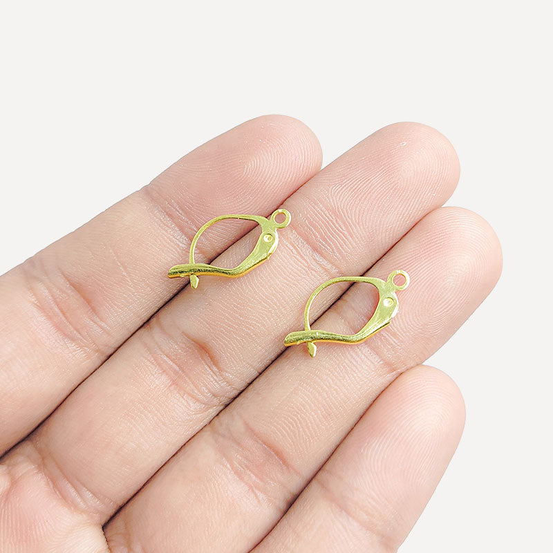 Handcrafted 18K Gold Overlay Leverback Earring Wire From India