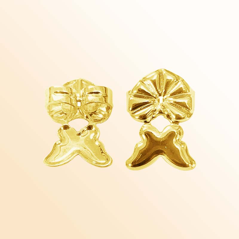 Handcrafted 18K Gold Overlay Bow And Cross Earring Wire From India
