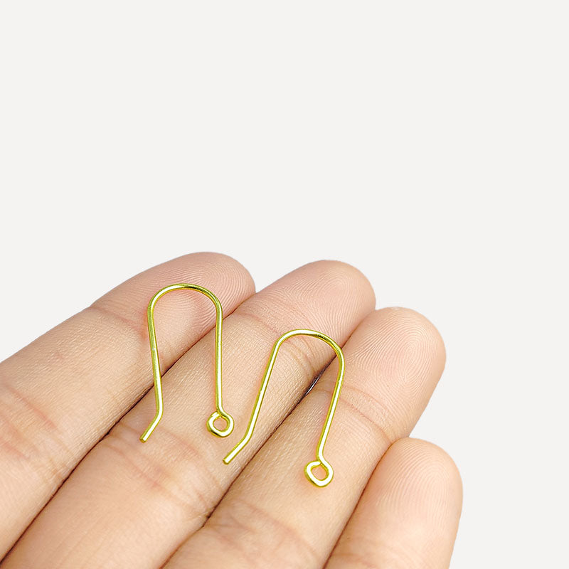 Handcrafted 18K Gold Overlay Classic Loop Earring Wire From India