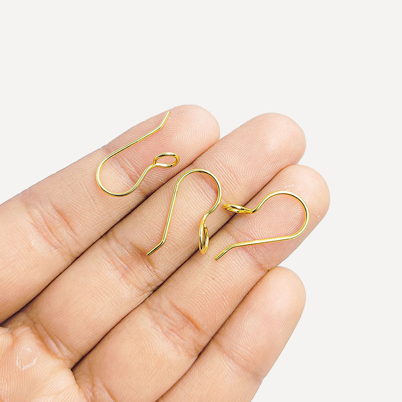 Handcrafted 18K Gold Overlay Round Loop Earring Wire From India