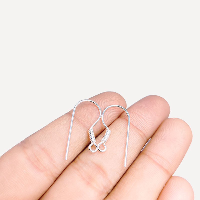 Handcrafted Silver Overlay Coil Earwire from India with polished finish