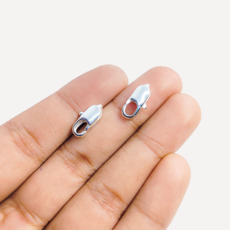 Handcrafted Silver Overlay Rectangular Lobster Clasp from India with polished finish