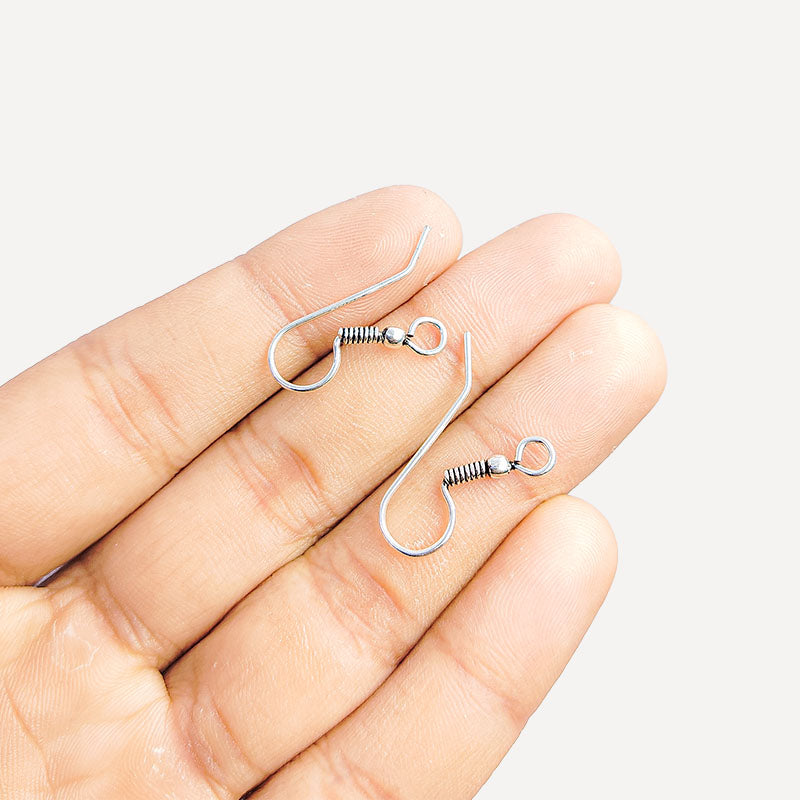 Handcrafted Silver Overlay Fish Hook Earwire from India for earring making