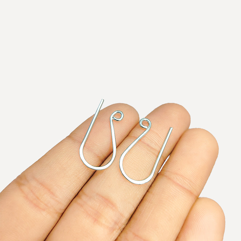 Handcrafted Silver Overlay Swirl Earwire from India with polished minimalist design