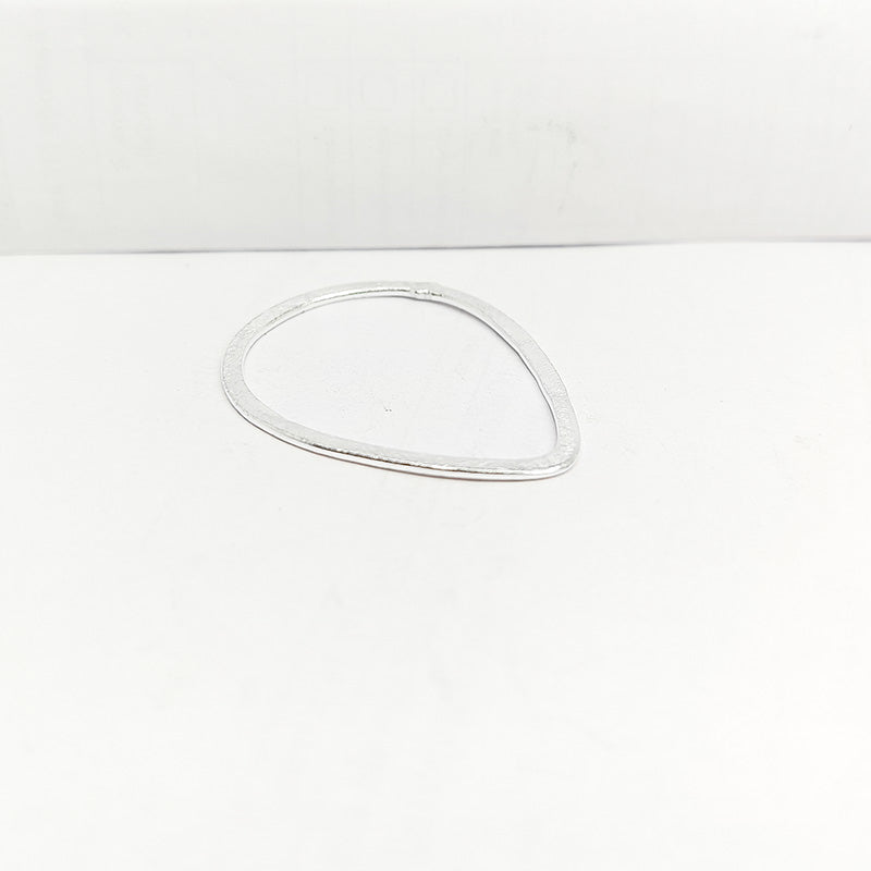 Handcrafted Silver Overlay Textured Teardrop Connector from India with polished silver overlay finish