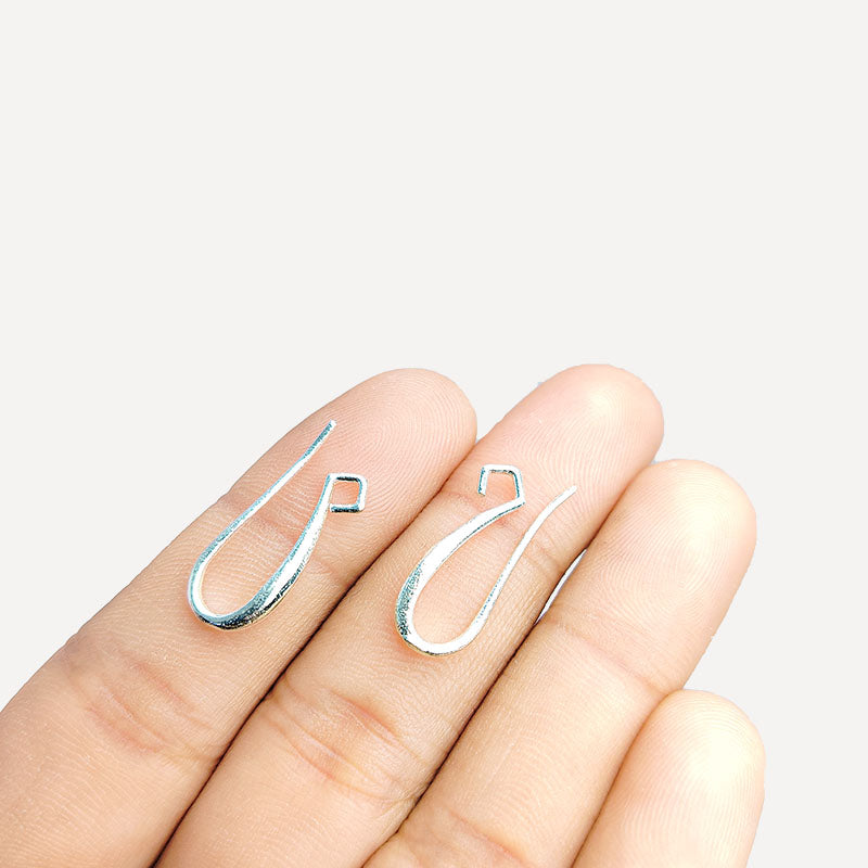 Handcrafted Silver Overlay Classic Hook Earwire from India with polished silver overlay finish