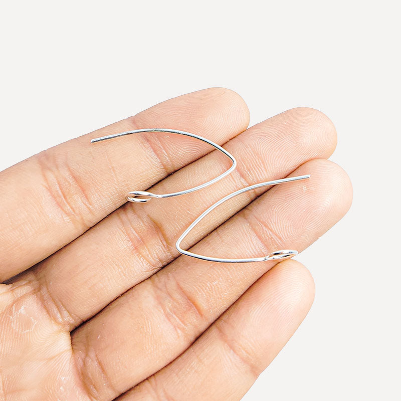 Contemporary silver overlay arch earwire handcrafted in India