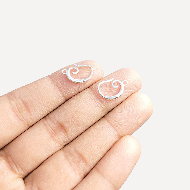 Elegant silver overlay swirl earwire handcrafted in India