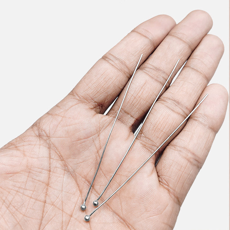 India handcrafted black rhodium overlay over copper ball head pin for retail jewelry crafting.