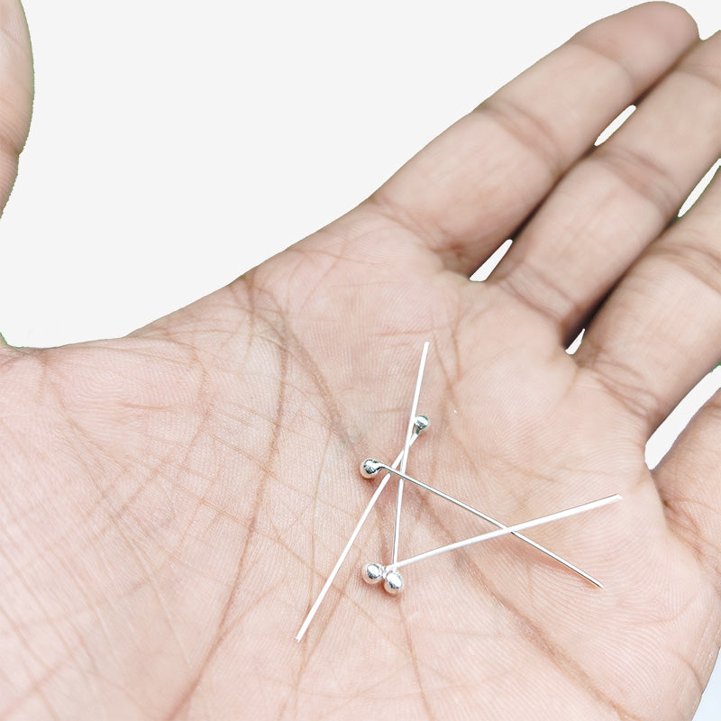 Handcrafted silver overlay ball headpin made in India for jewelry making