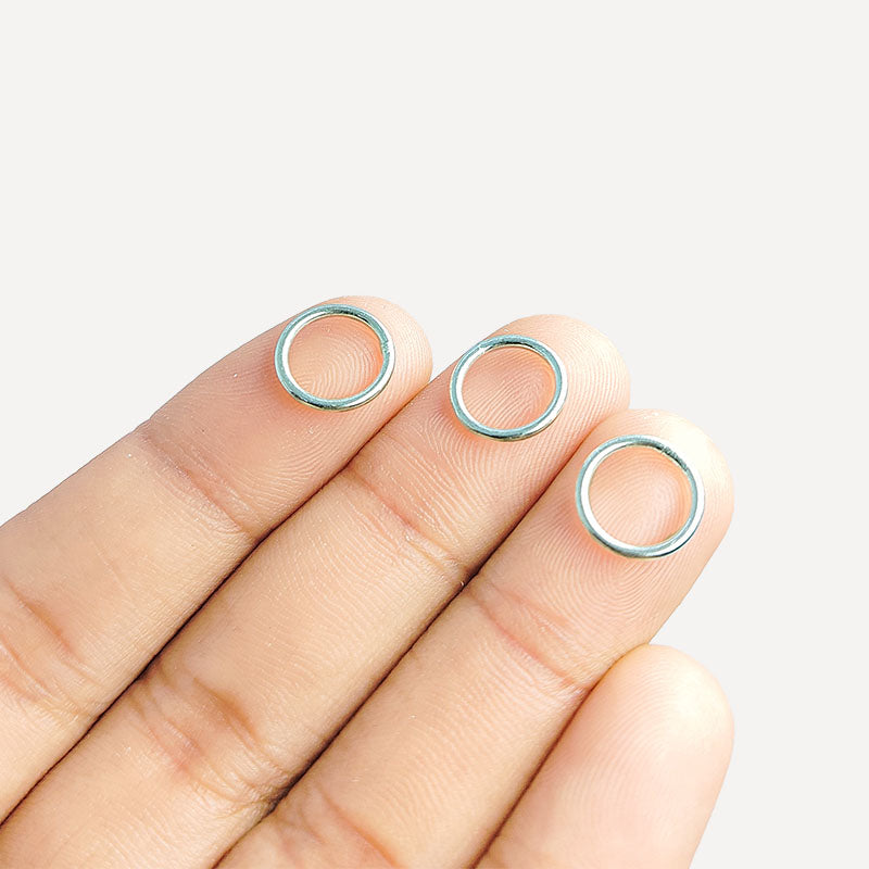 Silver Overlay Over Copper smooth closed jump ring handcrafted in India for jewelry making