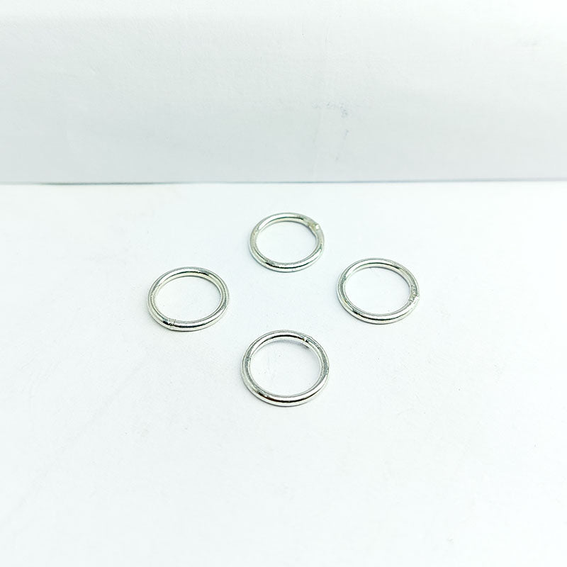 Silver Overlay Over Copper smooth closed jump ring handcrafted in India for jewelry making