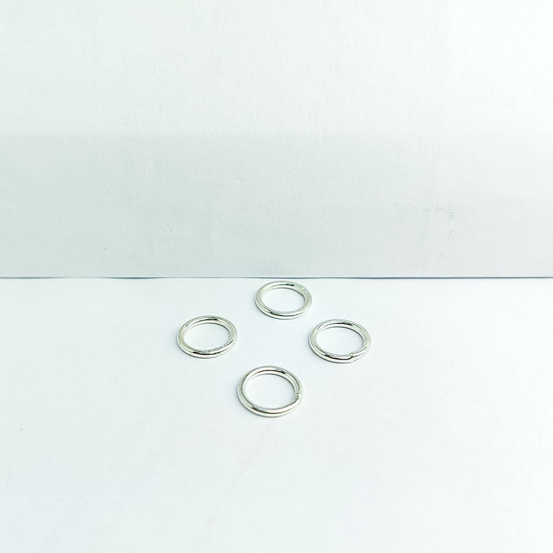 Luxury silver overlay open jump ring with polished finish, handcrafted in India for elegant jewelry making.