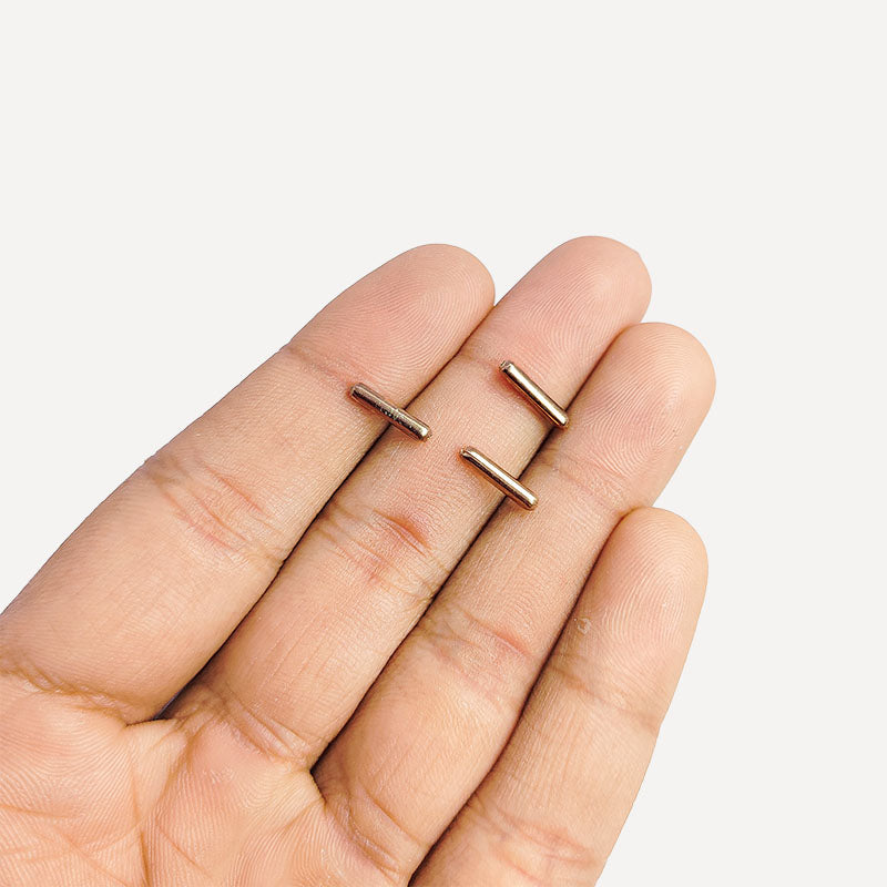 Handcrafted rose gold overlay copper tube bead from India with smooth polished finish for jewelry design