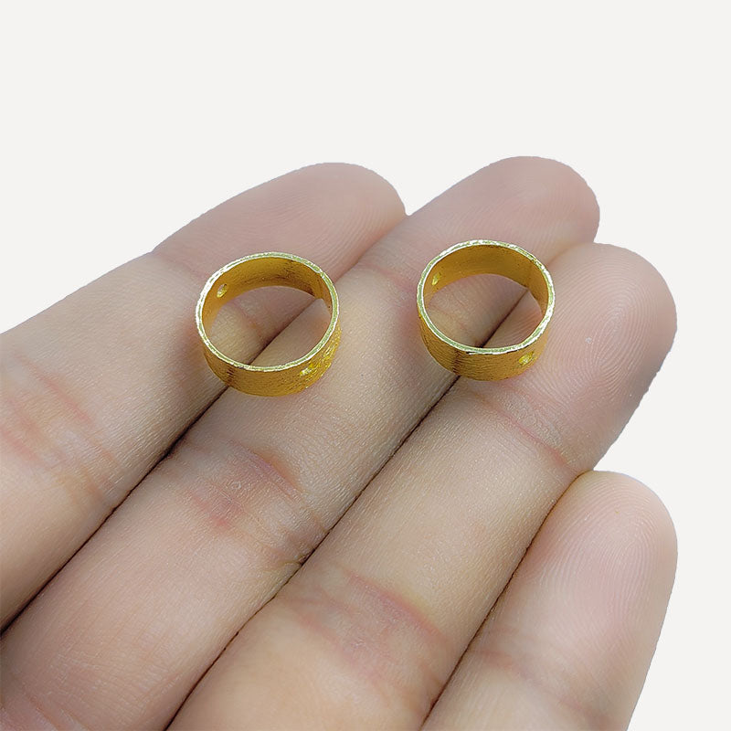 Bold wide band ring base with 18K Gold Overlay Over Copper, handcrafted in India