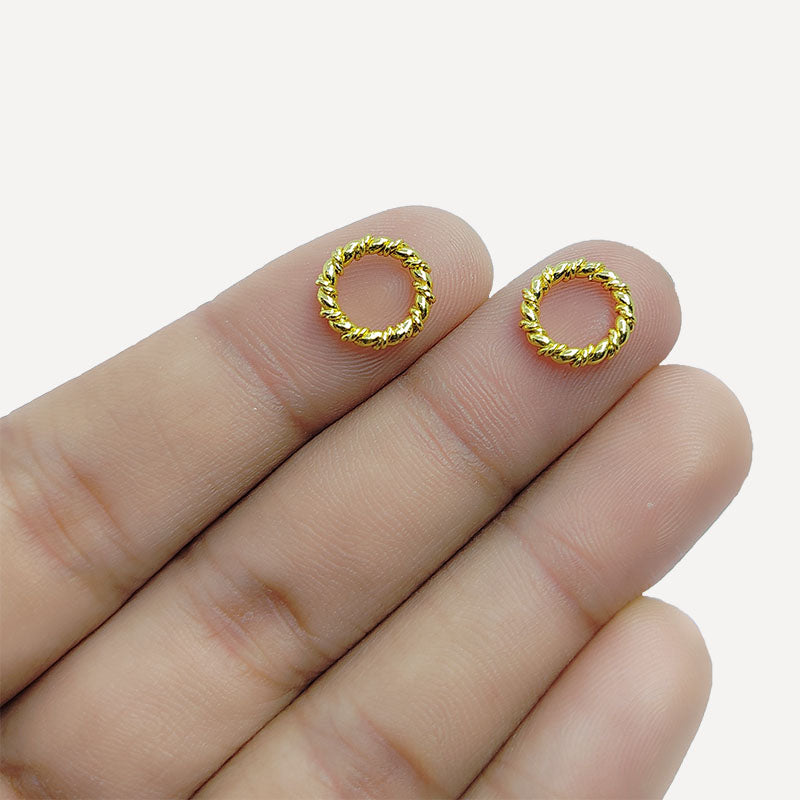Handcrafted 18K Gold Overlay Over Copper braided round connector jewelry component made in India